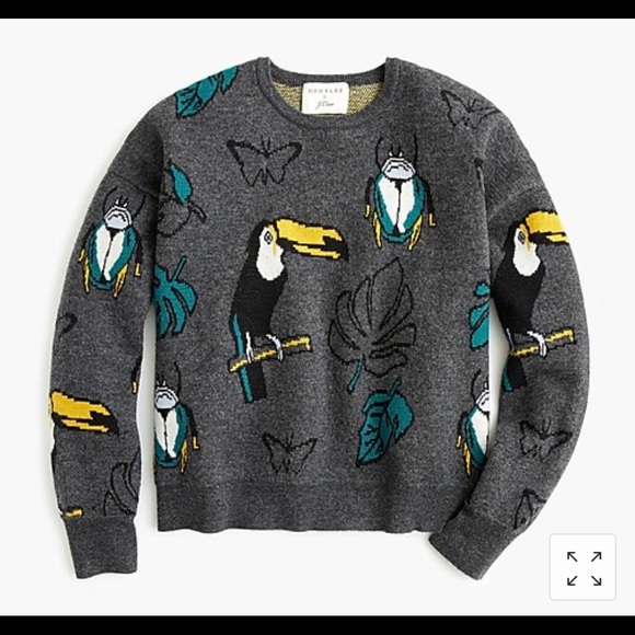 Jcrew Toucan Pullover Sweater Xxs 